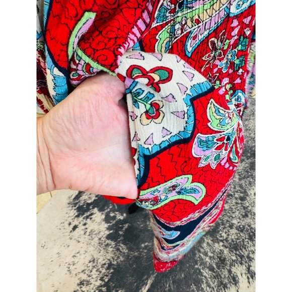 Altard State Paisley Boho Retro Hippie Duster Kimono Cardigan Multicolor Casual - Picture 6 of 8